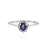 Fabio Ferro Kate Mini Ring with Blue Sapphire and Brilliant Cut Diamonds