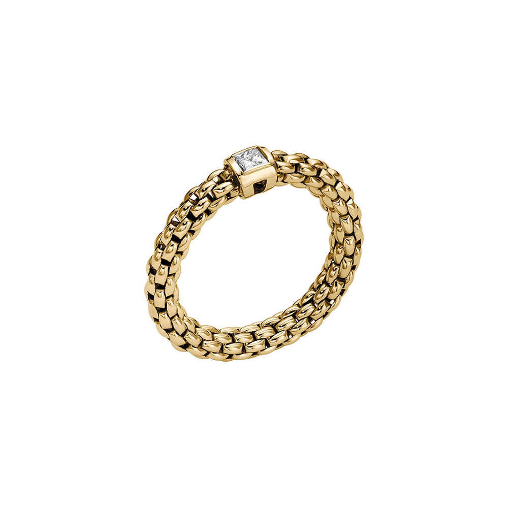 Fope Souls Collection Flex It Ring in Yellow Gold with Diamond