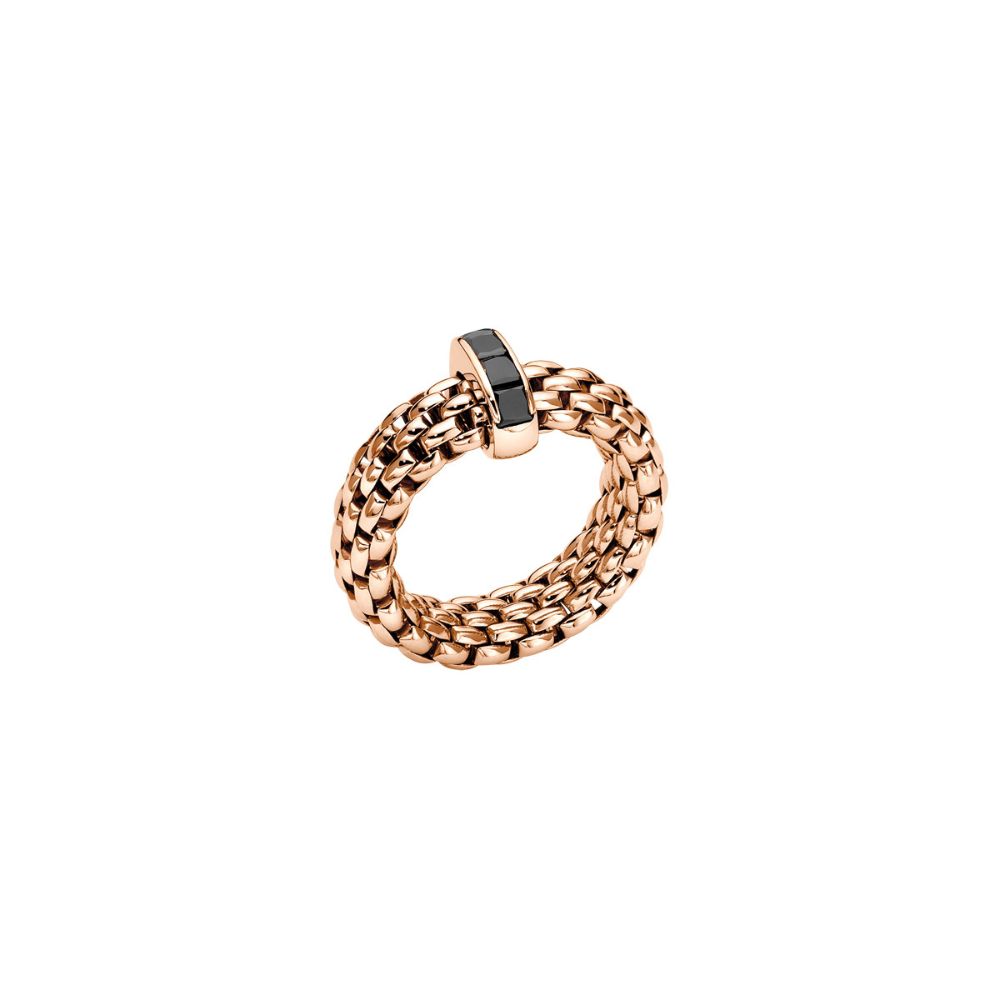 Fope Vendome Collection Flex It Ring in Rose Gold and Black Diamonds