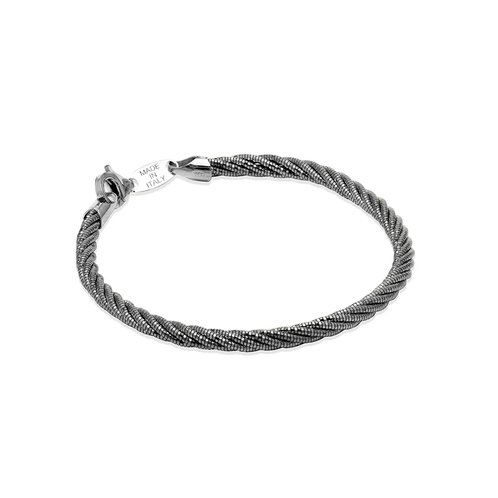 Desmos Frühling Twist Armband In brüniert Silber