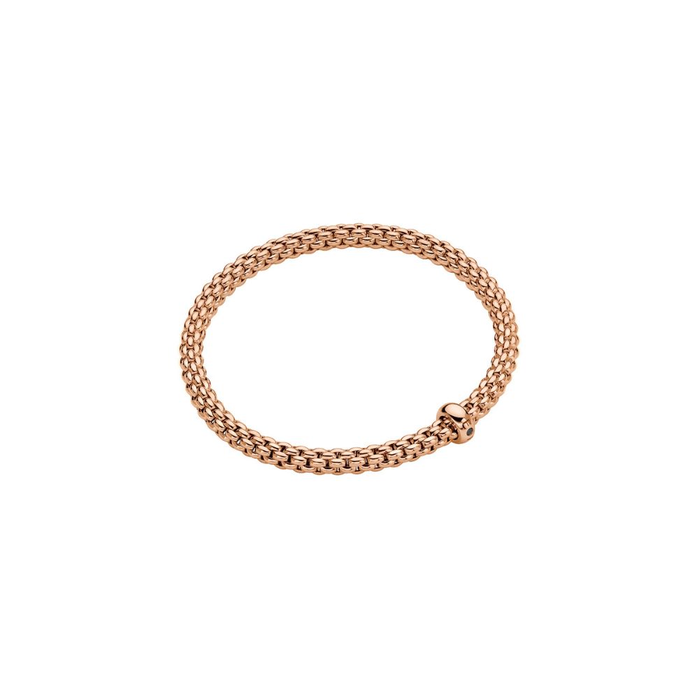 Fope Solo Flex It Collection Bracelet in Rose Gold with Black Diamond