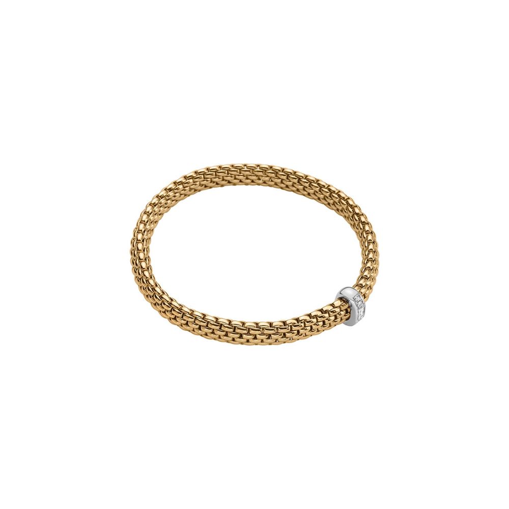 Fope Vendome Collection Flex It Bracelet in Yellow Gold with Diamonds Small