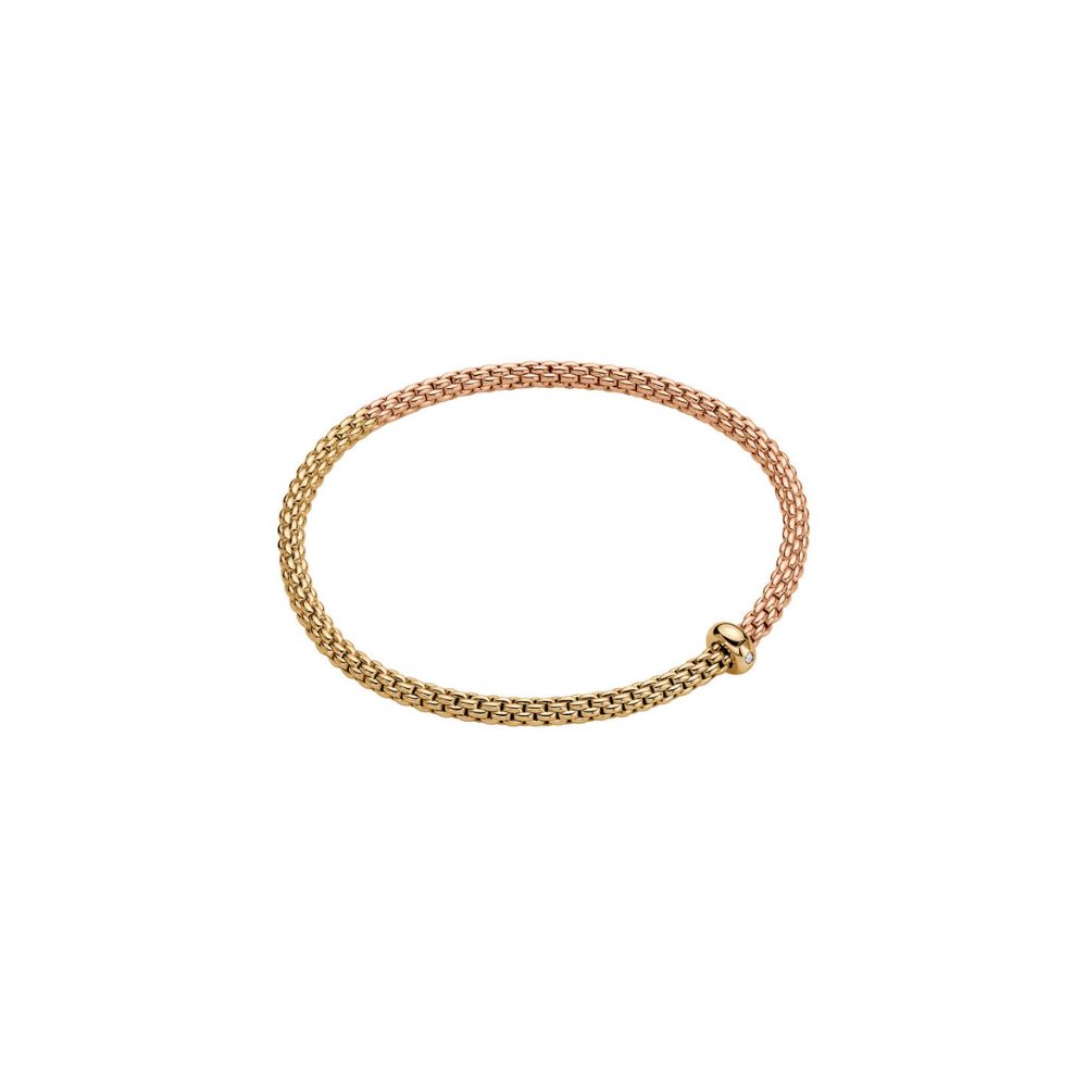 Fope Flex It Bracelet Prima Collection in Yellow and Rose Gold with Diamond