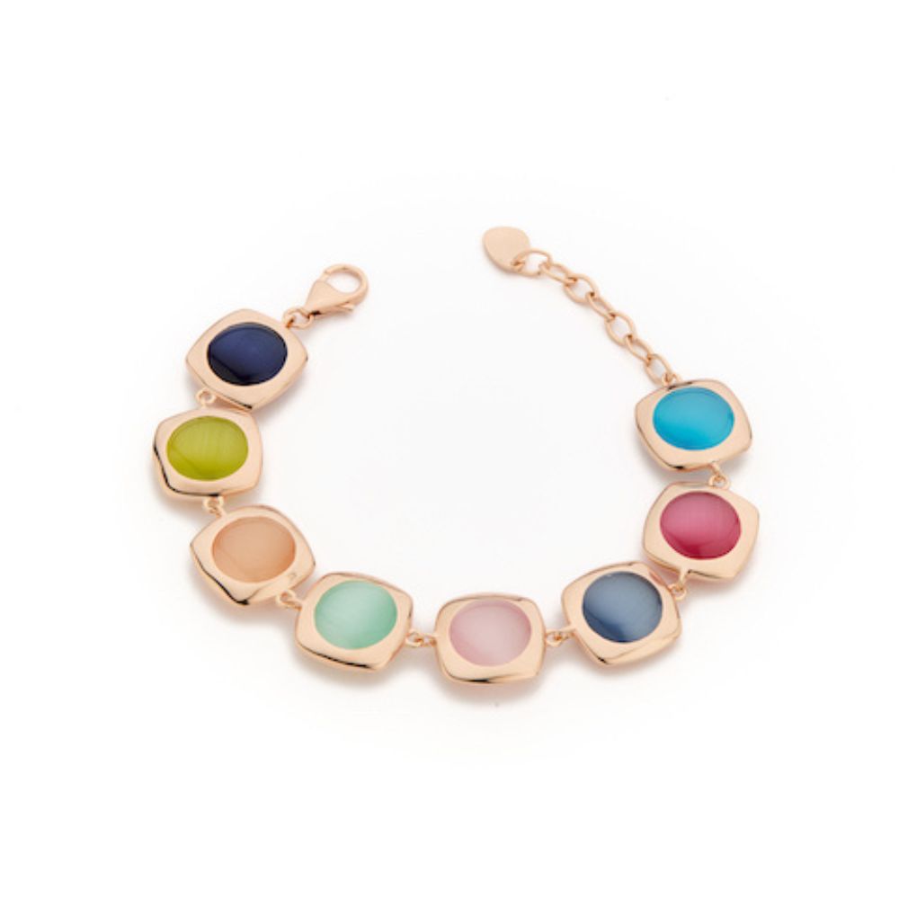 Bracciale Madi Oblo con Otto Quarzi Idrotermali Colorati