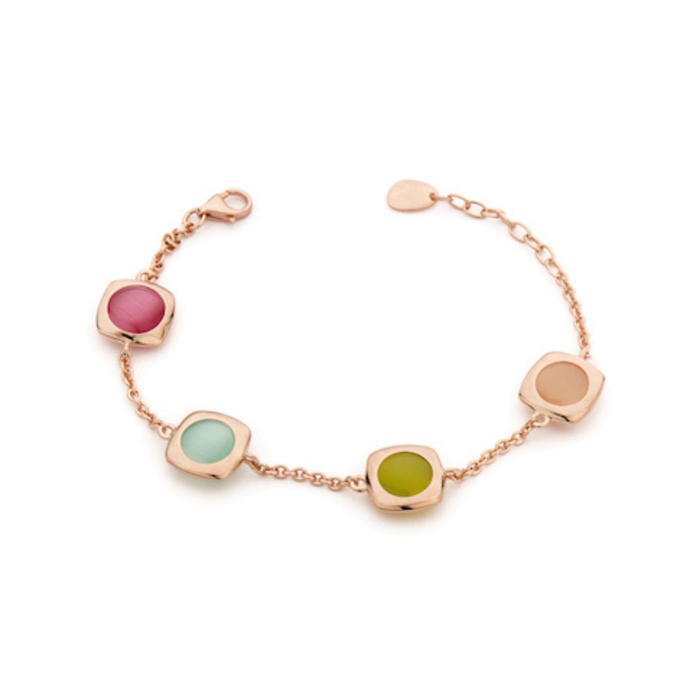 Bracciale Madi Oblo con Quarzi Idrotermali Multicolor