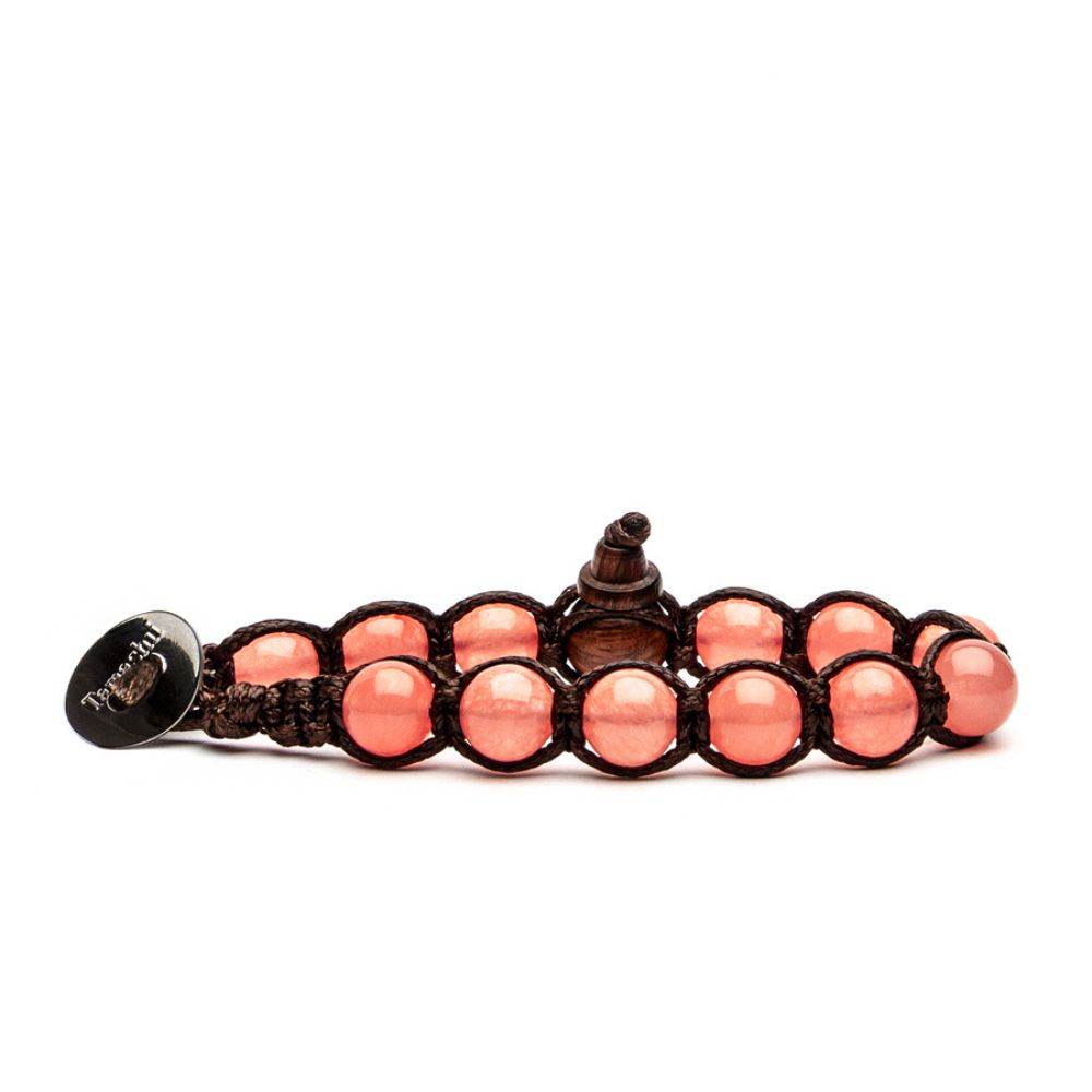 Tibetan Tamashii Bracelet with Peach Colored Jade