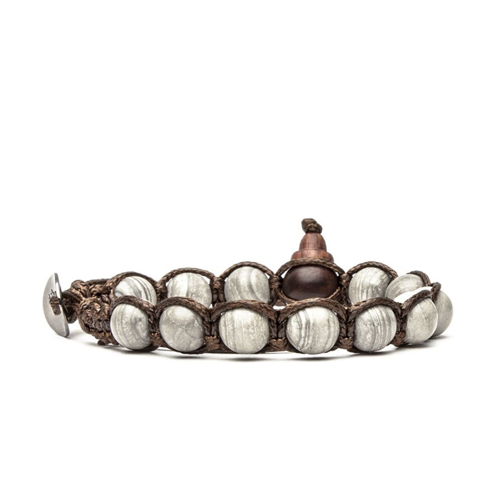 Tibetan Grey Jasper Striated Tamashii Bracelet