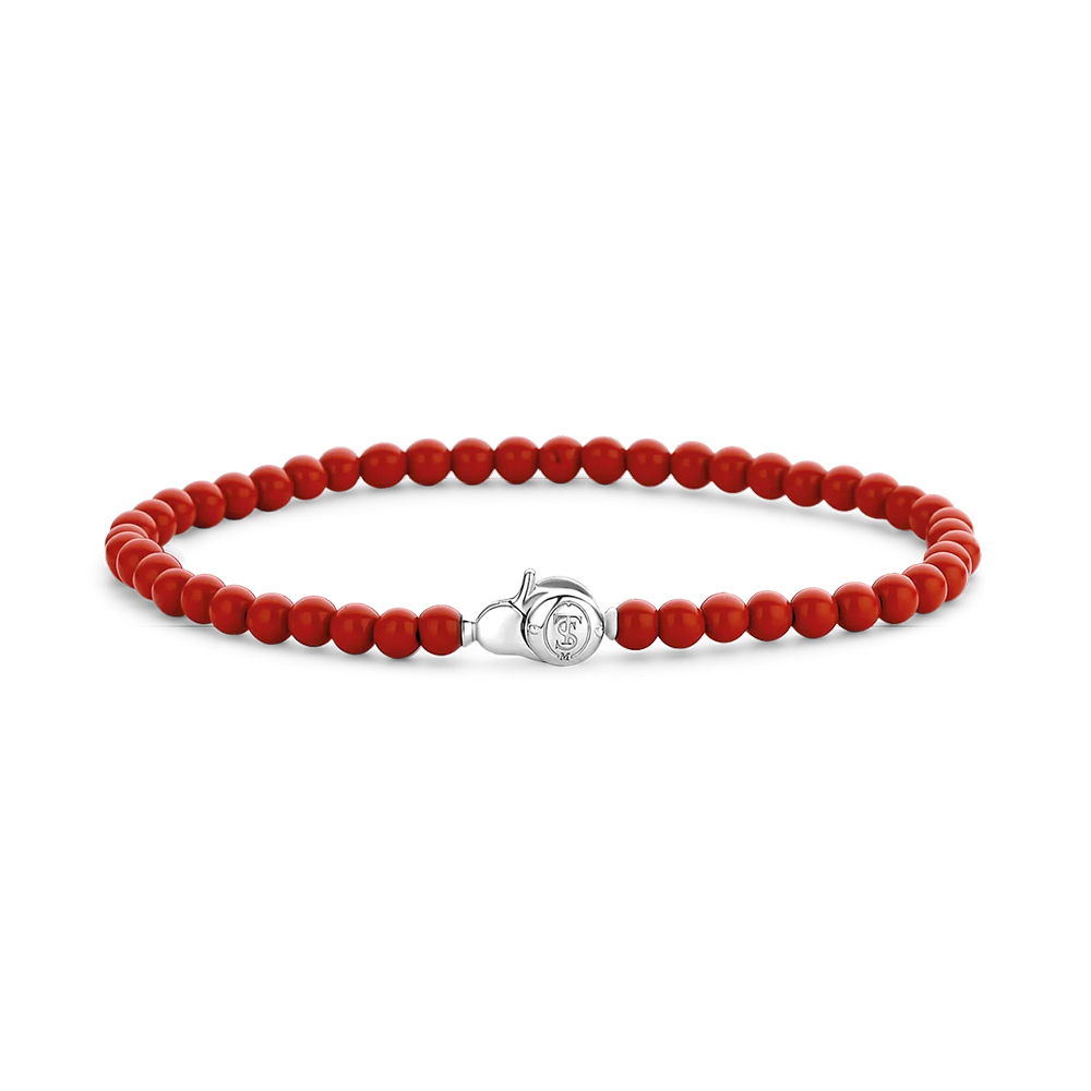 ROSINA , RED CORAL AND GREEN JADE GOLD FINISH BRACELET FOR WOMEN -MOEC –  www.soosi.co.in