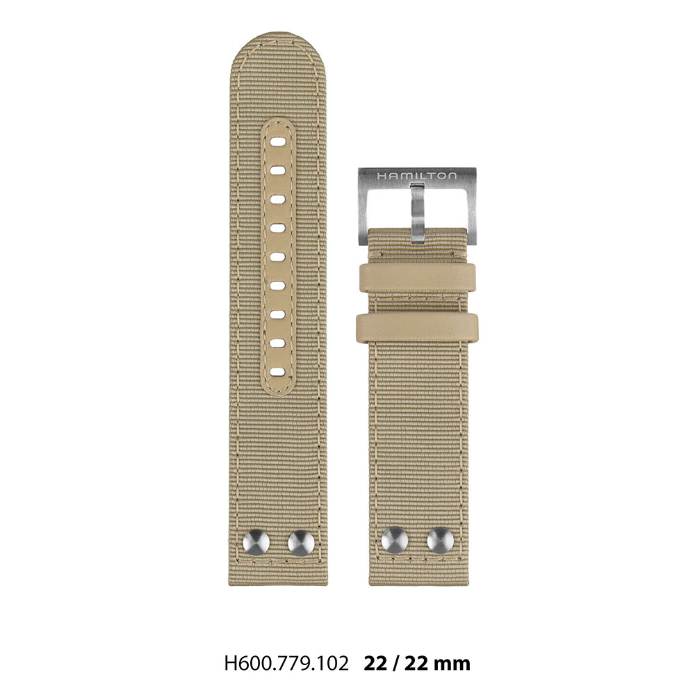 Cinturino Hamilton Khaki X-Wind Tessuto Beige 45 mm H600.779.102