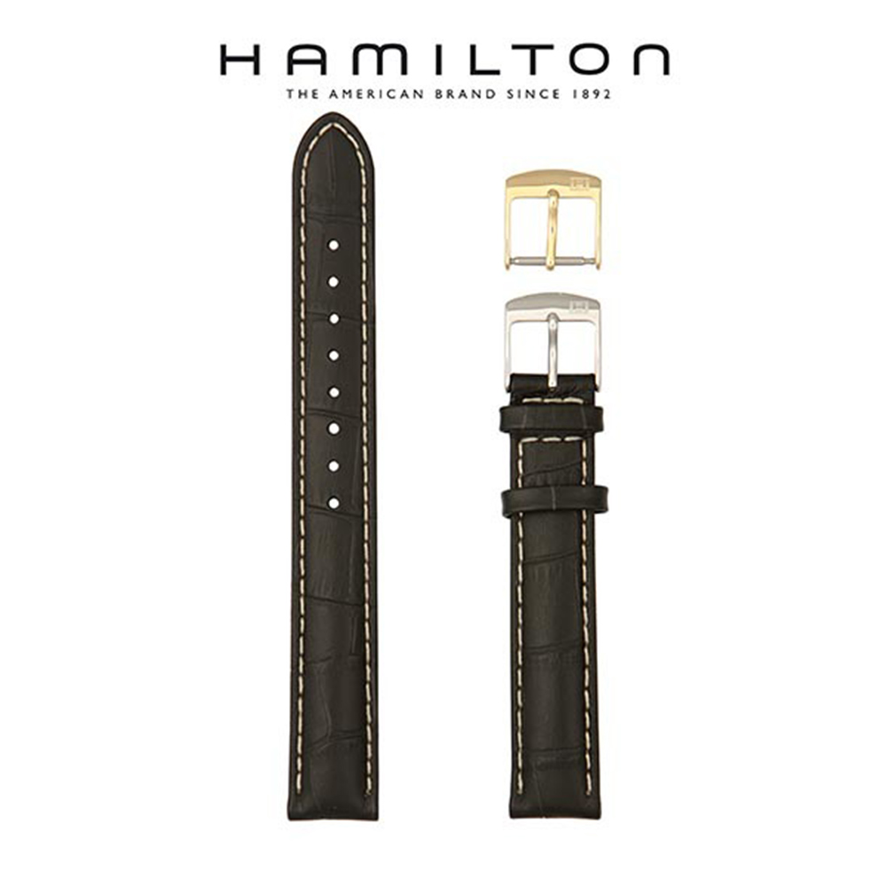 Hamilton Ventura Bracelet Black Calfskin Leather XL