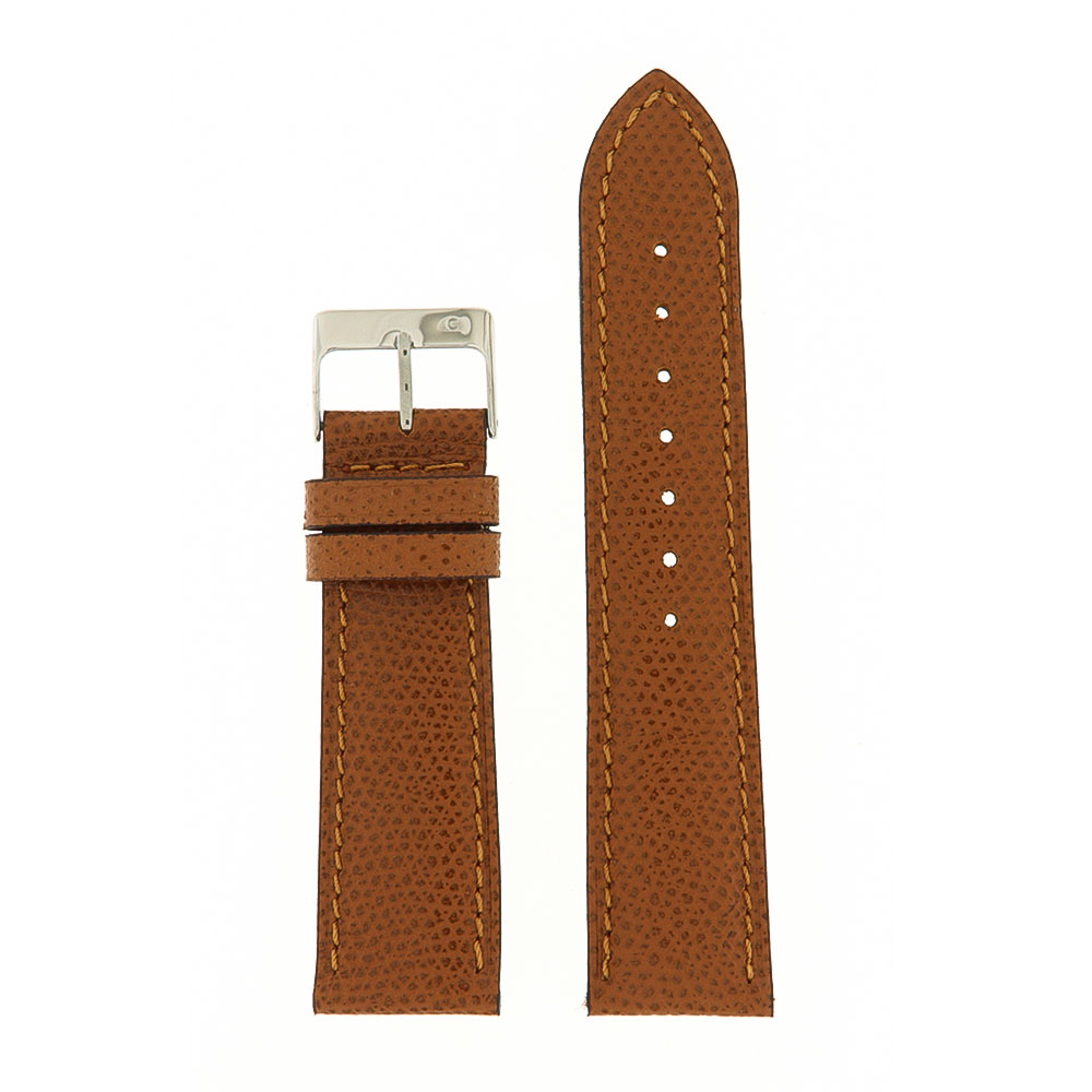 Black Rolled Leather Strap with Stitching