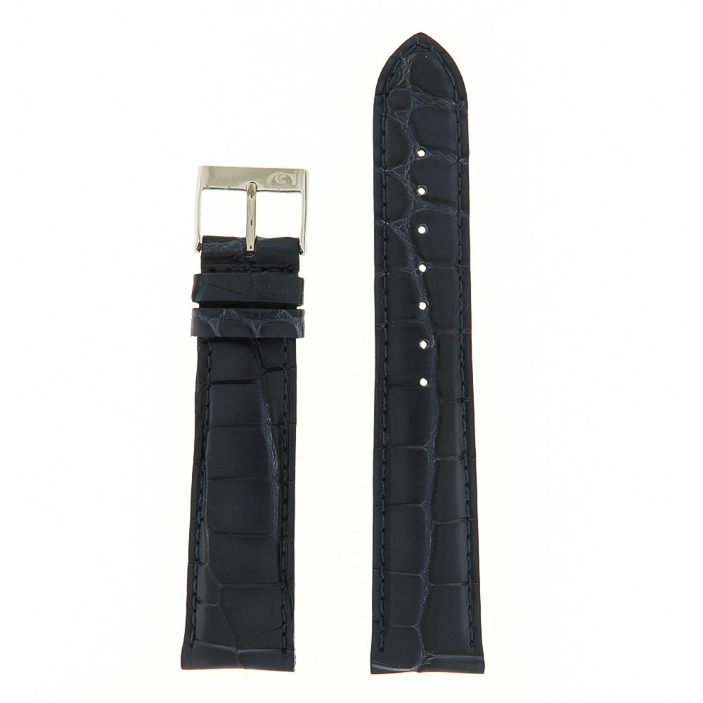 Black Rolled Leather Strap with Stitching