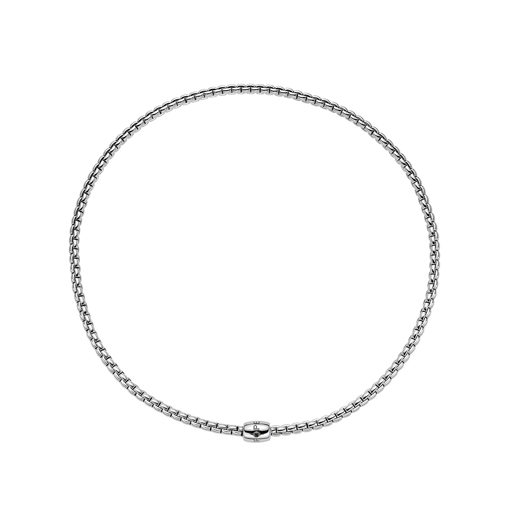 Fope Choker Necklace Eka Flex It Collection in White Gold with Black Diamond