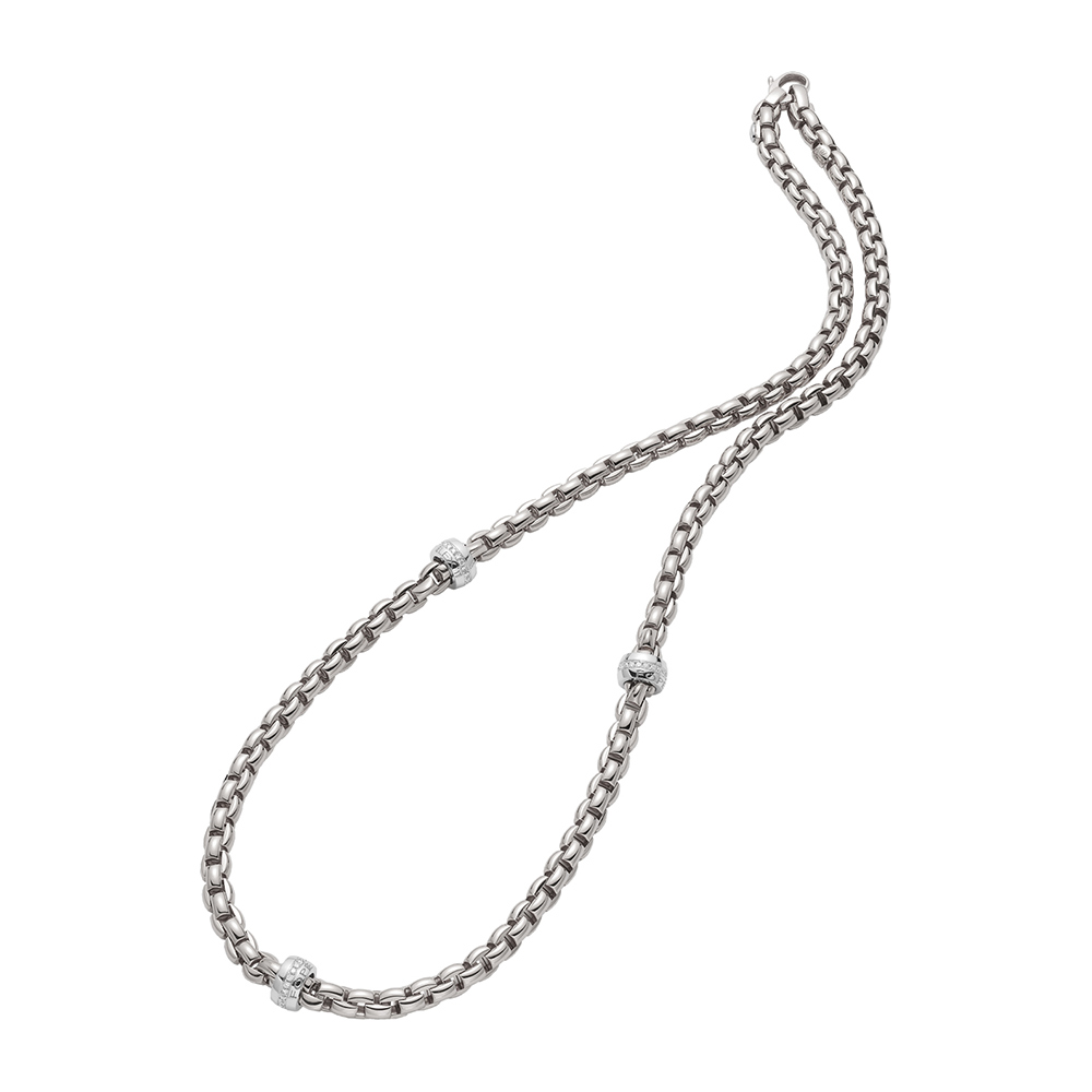 Fope Eka Collection Necklace in White Gold with Diamonds