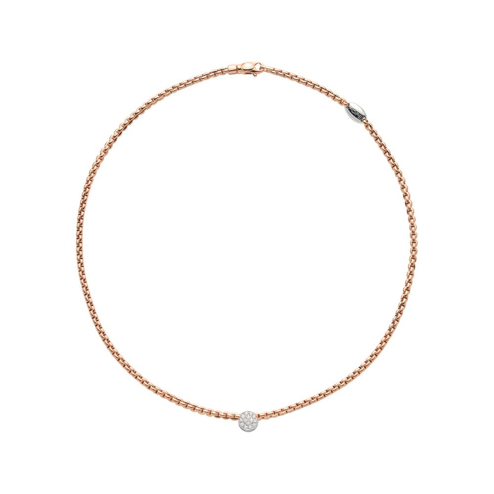 Fope Eka Collection Necklace in Rose Gold with Diamonds