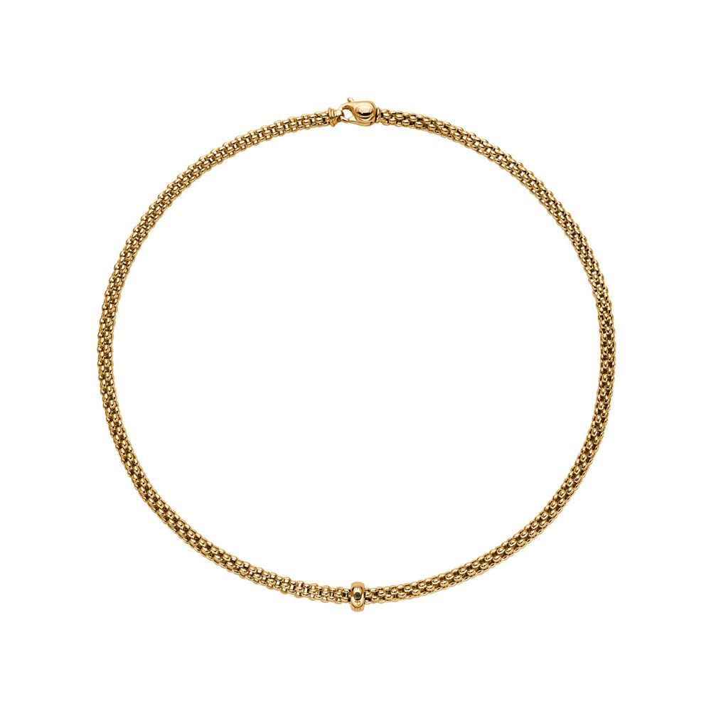 Fope Solo Collection Yellow Gold Necklace with Black Diamond