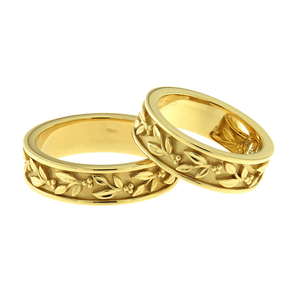 Paar Ringe Fabio Ferro Floral Kollektion in Gelbgold