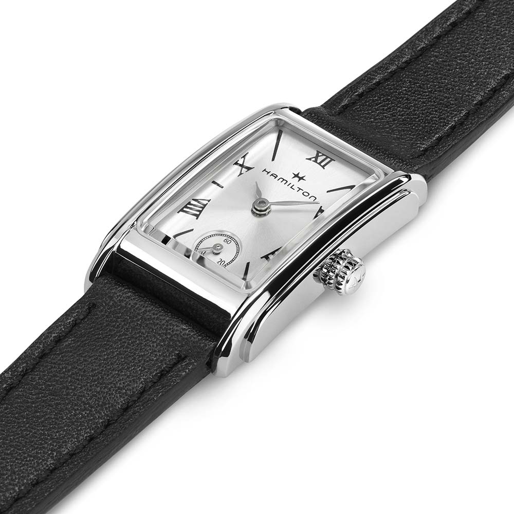 Hamilton Ardmore American Classic Quarz Silber Schwarz Leder Uhr