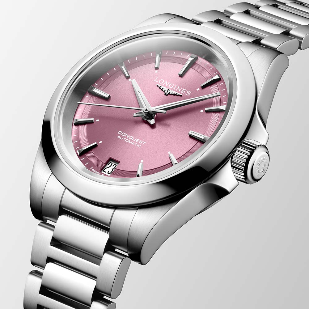 Longines Conquest Sunray Pink Automatic 34mm Watch