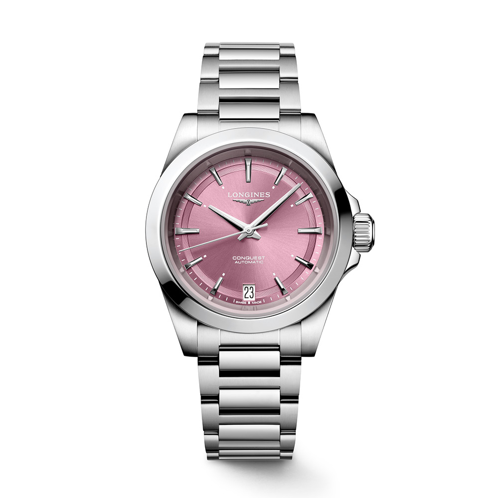 Longines Conquest Sunray Pink Automatic 34mm Watch