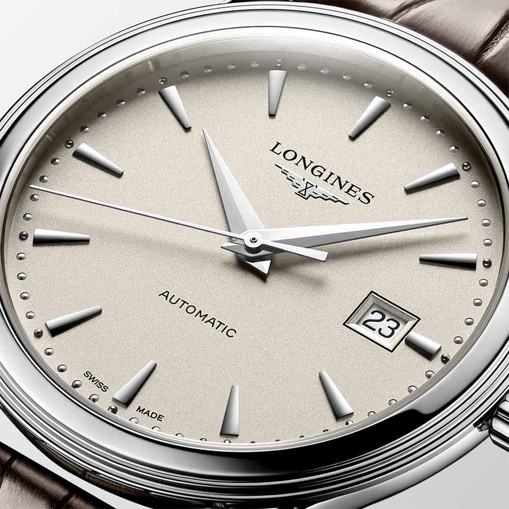 Longines Flagship Automatic Watch Beige Brown Leather 40mm Fabio