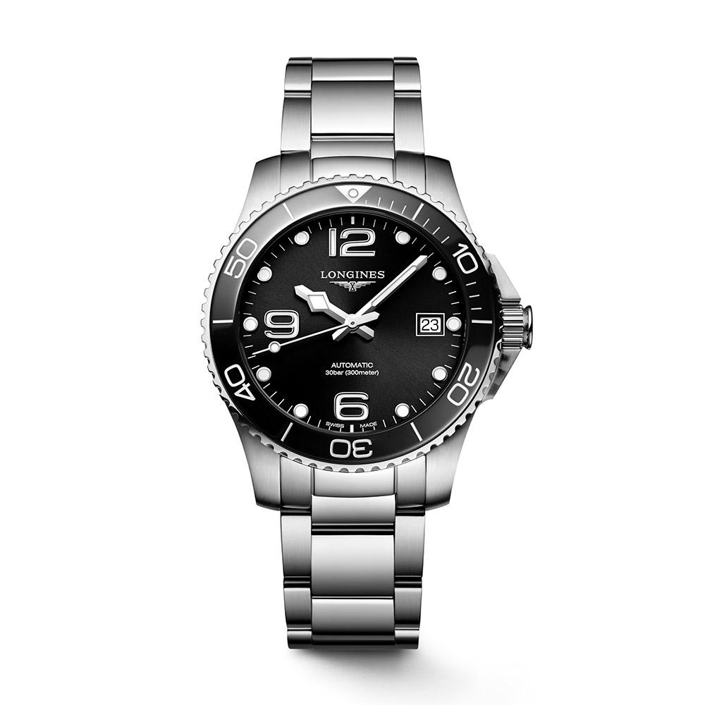 Longines Hydroconquest Automatic Steel Black 39mm Watch L3.780.4.56.6