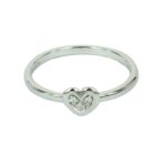 Ladies White Gold Ring With Heart In Diamonds Valenza Jewelry