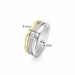 Women's Ti Sento Milano 925 Sterling Silver and Yellow Gold Plated Ring with Zircons