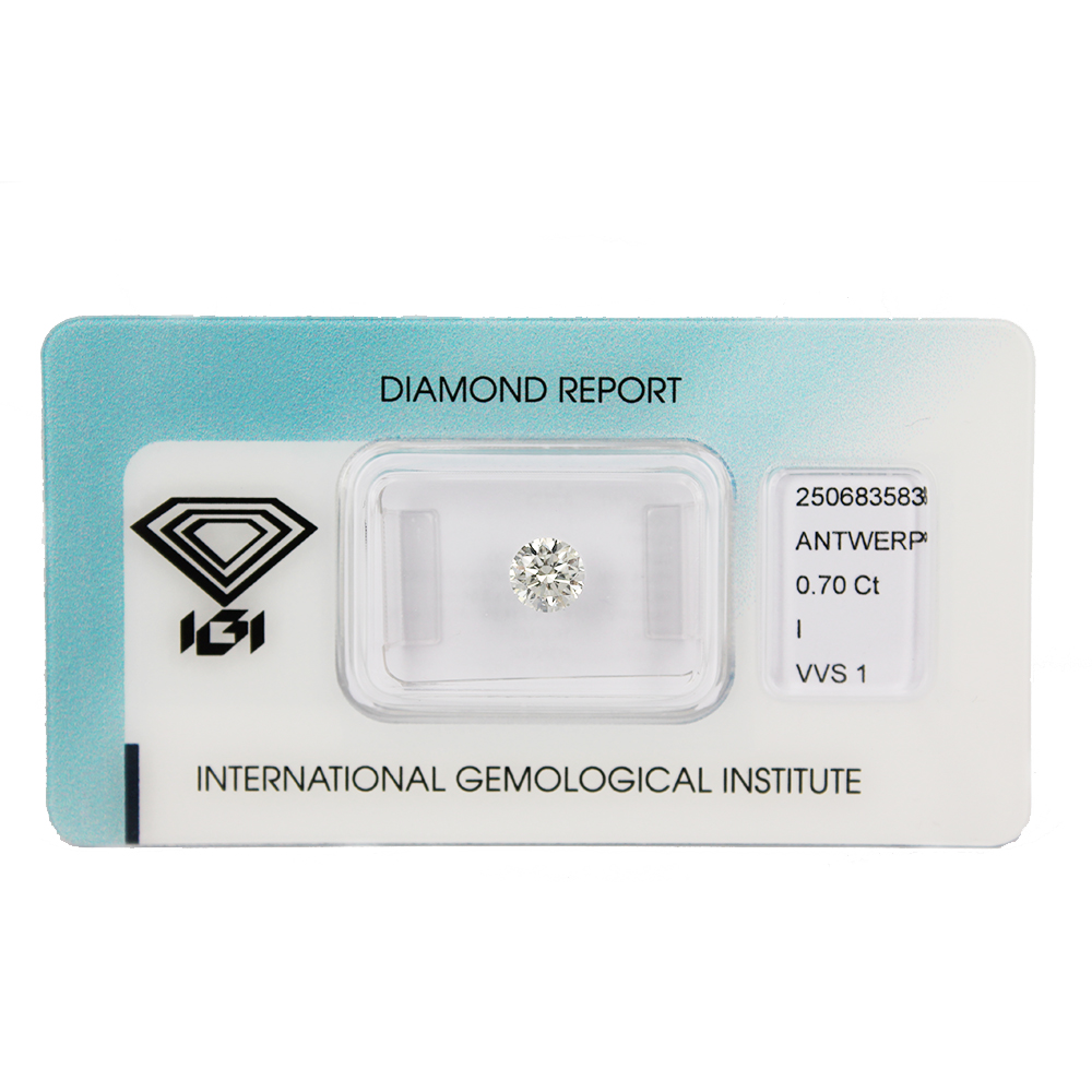 Investment Diamond in Blister Pack with IGI Certificate Brilliant Cut Carats 0.70 I VVS 1