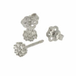 Women's Fabio Iron Earrings In White Gold Flower Shape With Diamonds