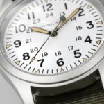 Hamilton Khaki Field Mechanische Uhr Weißes Zifferblatt Nato Armband 38 mm