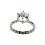 White Gold Fabio Ferro Solitaire Ring with Zircon