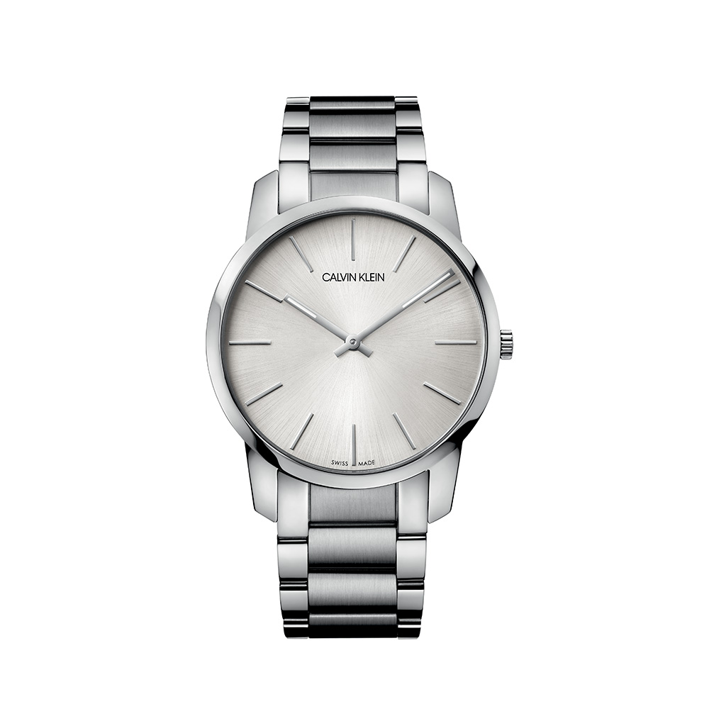 Uhr Calvin Klein City Quartz Steel Collection Weißes Zifferblatt 43 mm