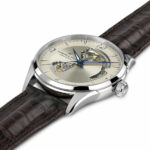 Hamilton Men's Jazzmaster Open Heart Steel Watch MM. 42 with Silver Dial and Brown Leather Strap