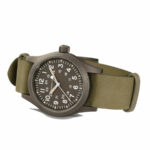 Hamilton Khaki Field Mechanical Green MM 38 Watch with Green Leather Strap