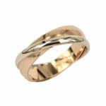 Satin Yellow Gold and White Gold Wedding Band Model Union Fabio Iron the Jewels